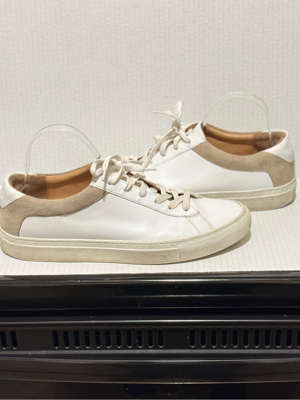 Koio Capri Men's Sneakers White Leather Suede Low Top Sz 42 US 9 Italy Lace Up